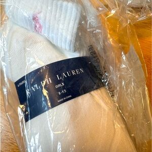 NWT girls Ralph Lauren socks. 6 pairs - size 8-9.5